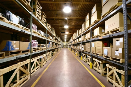 Warehouse with stock of security products